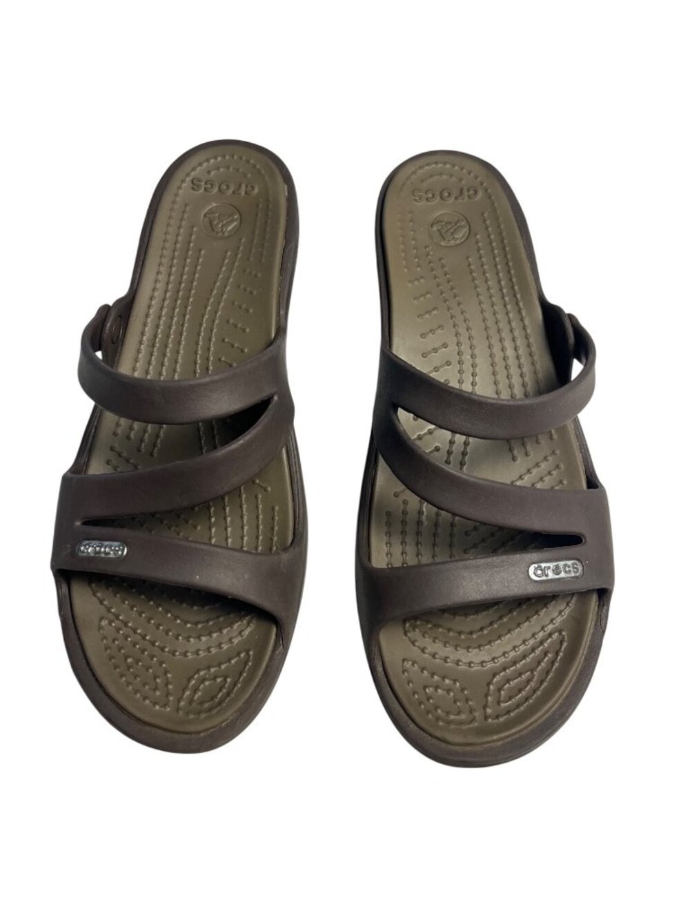 Crocs Brown Slip-On Sandals Womens W8 Comfortable Lightweight Casual comfort